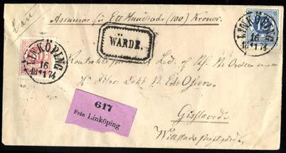 1875 (Praktstämpel), transit PKXP No 10A.UPP, 17.3.1875 till Gnosjö.