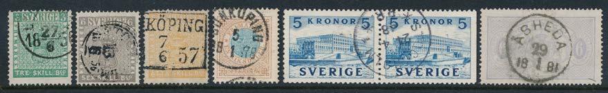 3a1) Intyg HOW (1989) Ovanlig Gott exemplar med en svår fyrkantsstämpel Lands(krona) 18xx, använd endast till slutet 1855, 24 Skilling (F.5b) Intyg HOW (1987) 1 kort tand, liten åldersfläck.