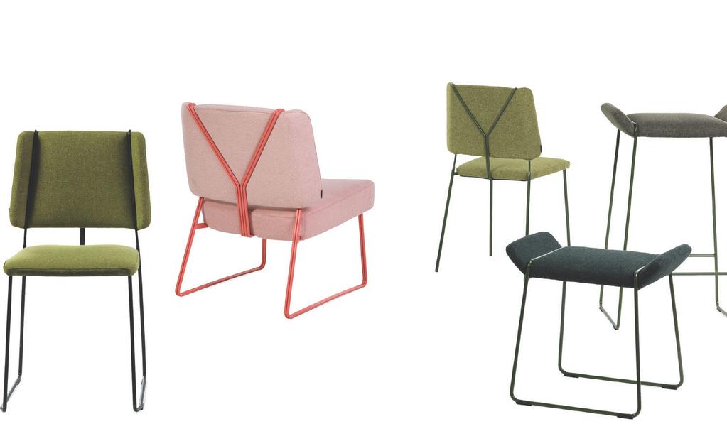 FRANKIE vidareutvecklas Frankie - Färg & Blanche 2015 lanserades FRANKIE, en stol med starkt, eget uttryck inspirerad av hängslen och namnet hämtat ur Lindy hop-världen.