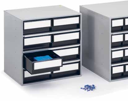 lagerkassetter, golvkaruseller Med lagerkassetter bygger man lätt upp en fl exibel och ESD-säker förvaring för små och medelstora komponenter.