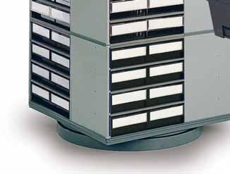 mellanvägg D-10-4ESD Golvkarusell Karusellen rymmer 16 lagerkassetter beställs separat. Karusellen består av ett kullagrat snurrstativ och fyra plan.