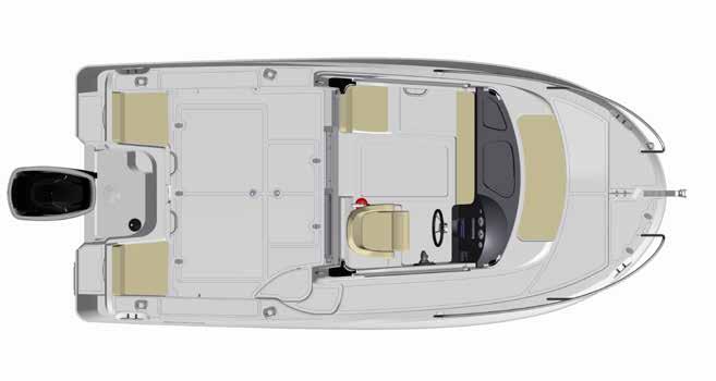 555 PILOTHOUSE Specifikationer Total längd (M) 5,31 Bränsletank (L) 90 Bredd (M) 2,40 CE Design Kategori C Höjd - Utan kapell (M) 2,58 Maximalt antal personer 5 Torrvikt (Kg) 1170 Maxeffekt (hk/ kw)