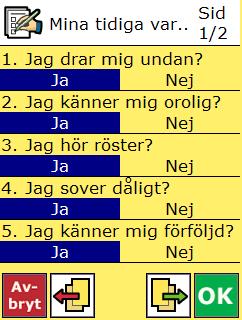 7. Ladda Handi med formulär Se till att Handi är inkopplad och påslagen. Välj Ladda Handi med formulär i Arkivmenyn. Klicka på OK. När formuläret är överfört visas ett meddelande. Klicka på OK. 8.