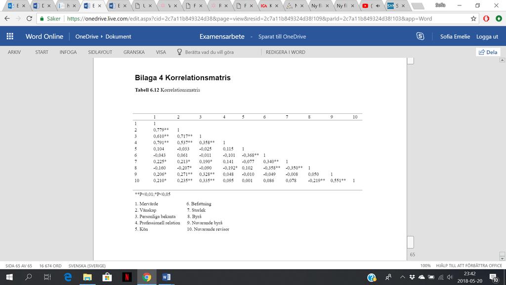 Bilaga D - Korrelationsmatris