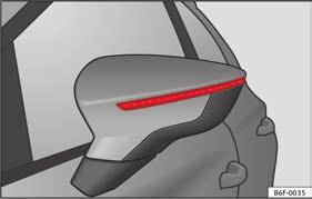 Nödfall Sidoblinkers Bild 109 Blinkers integrerade i backspegeln Sidoblinkers är LED-lampor som är