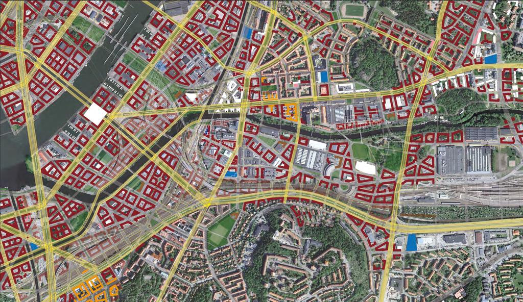 De viktigaste huvudstråken för att läka ihop Gamlestan med den omkringliggande staden: - Slakthusgatan och Lars Kaggsgatan (om de två gatorna kopplas ihop så behöver vi inte lägga ca 1-2 miljarder på