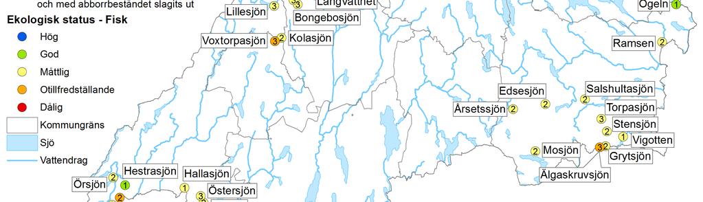 4 Sjöar där försurningskänsliga fiskarter försvunnit till följd av försurningen men där det nuvarande fiskbeståndet (ex abborre) ej