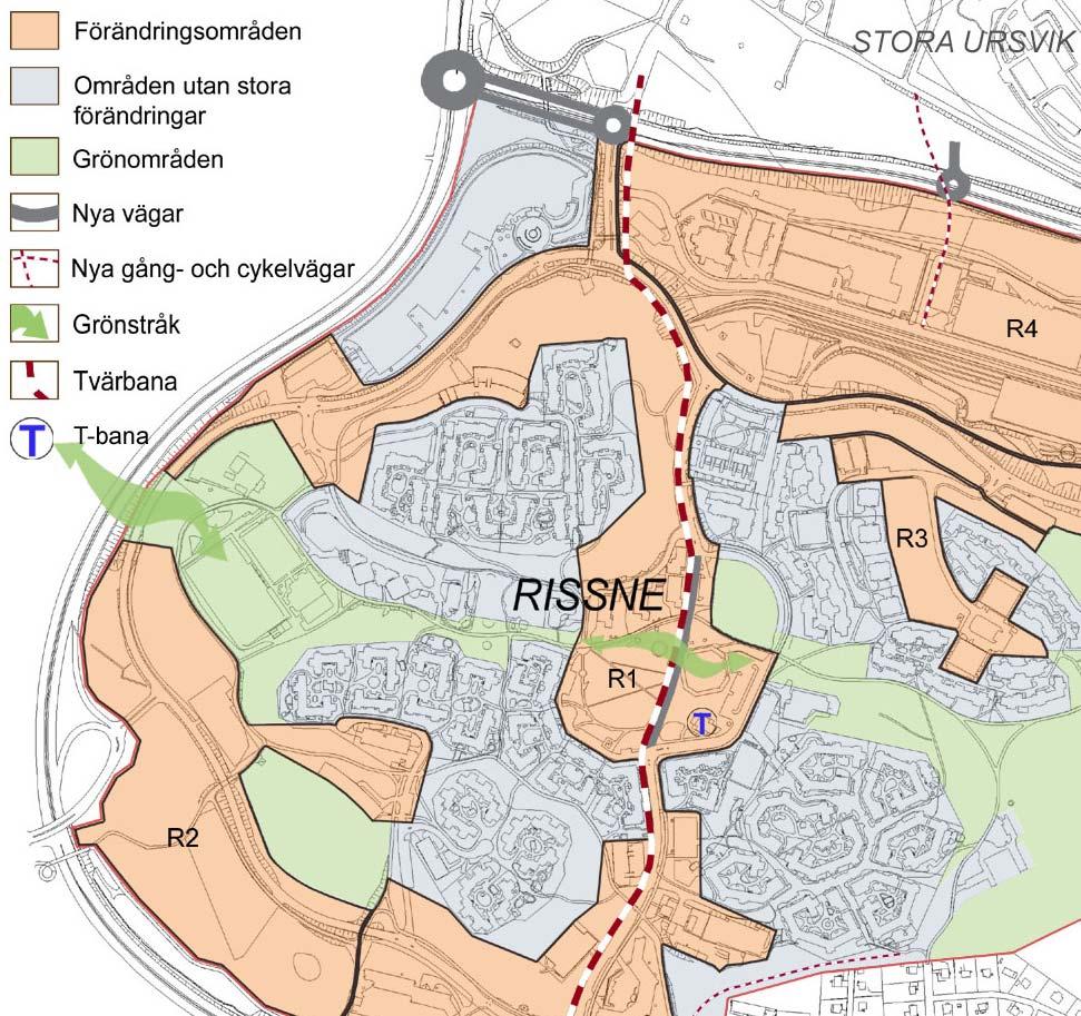 Fördjupad översiktsplan för Rissne, Hallonbergen och Ör Området är angivet som förändringsområde R2 i den fördjupade översiktsplanen, en mindre del av marken utgörs av grönområden.