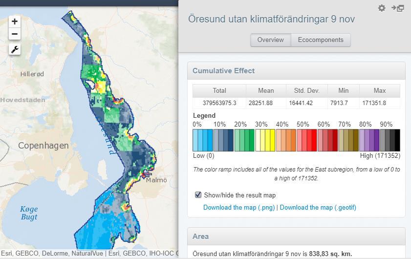 Resultat Öresund Bidrag till miljöpåverkan per sektor Öresund Bullerkällor Bidrag Övergödning 35 % Sjöfart (ej luftutsläpp) 21 % Fiske 17 % Rekreation 9 %
