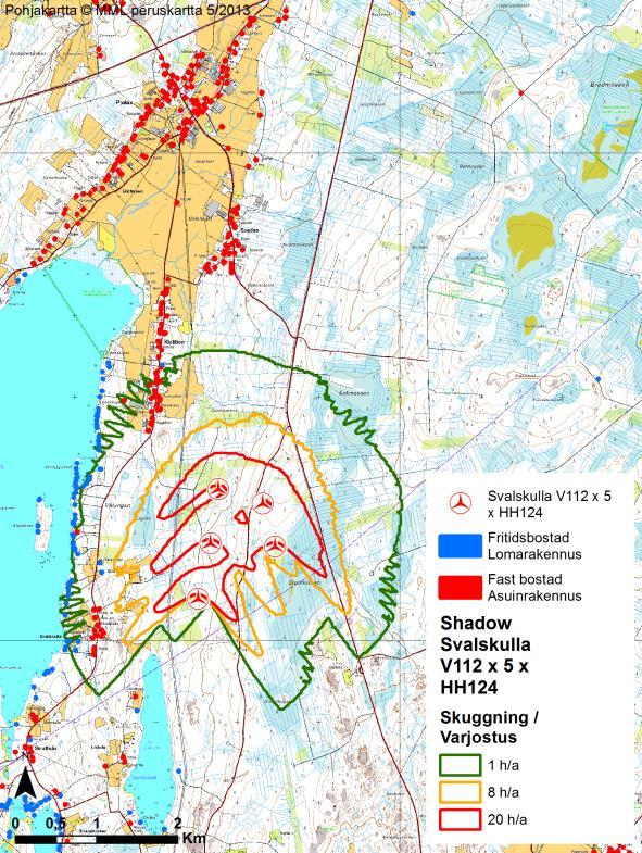 44 (83) Figur 11.3. Skuggningsmodelleringar för de enskilda projekten.