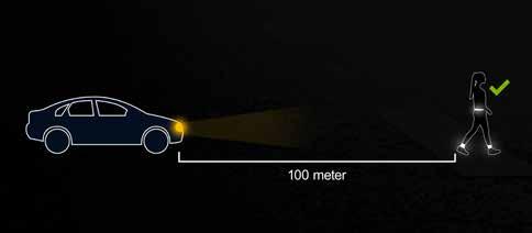 Med reflex ser bilen dig på minst 100 meter och