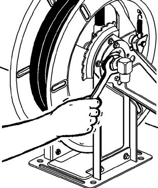 Assemble again the hose reel, by following the above steps in reverse order. Lubricate the supports and the ratchet hook with standard grease.