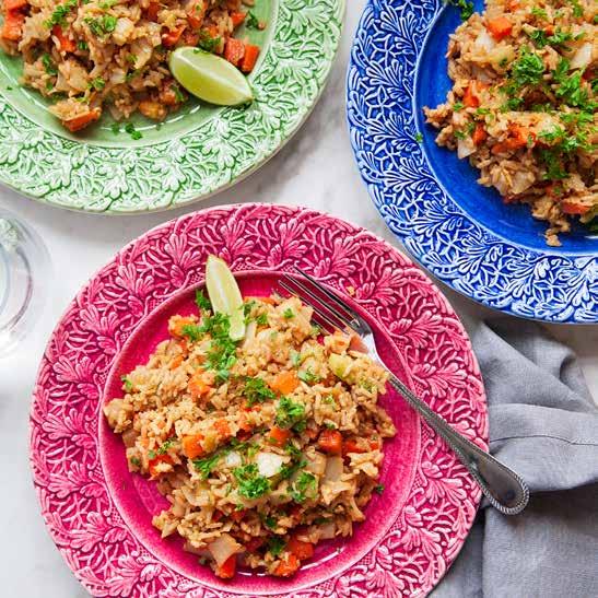 Fried rice Frasiga aubergineburgare med