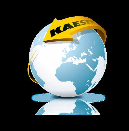 Vi fi nns över hela världen KAESER KOMPRESSORER är en av världens största kompressortillverkare och leverantörer av tryckluftssystem, och fi nns över hela världen.