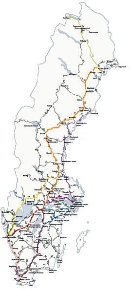 Transportflöden 1. Hallsberg Malmö 2. Hallsberg Göteborg 3. Hallsberg Luleå 4. Borlänge Storvik (Luleå) 5. Borlänge Kil Göteborg 6. Trelleborg Malmö Ängelholm Göteborg 7. Luleå Boden C Riksgränsen 8.