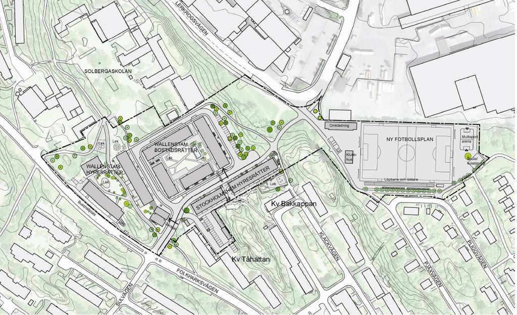 Sida 2 (8) mark, respektive upplåtelse av tomträtt med Wallenstam AB och AB Stockholmshem.