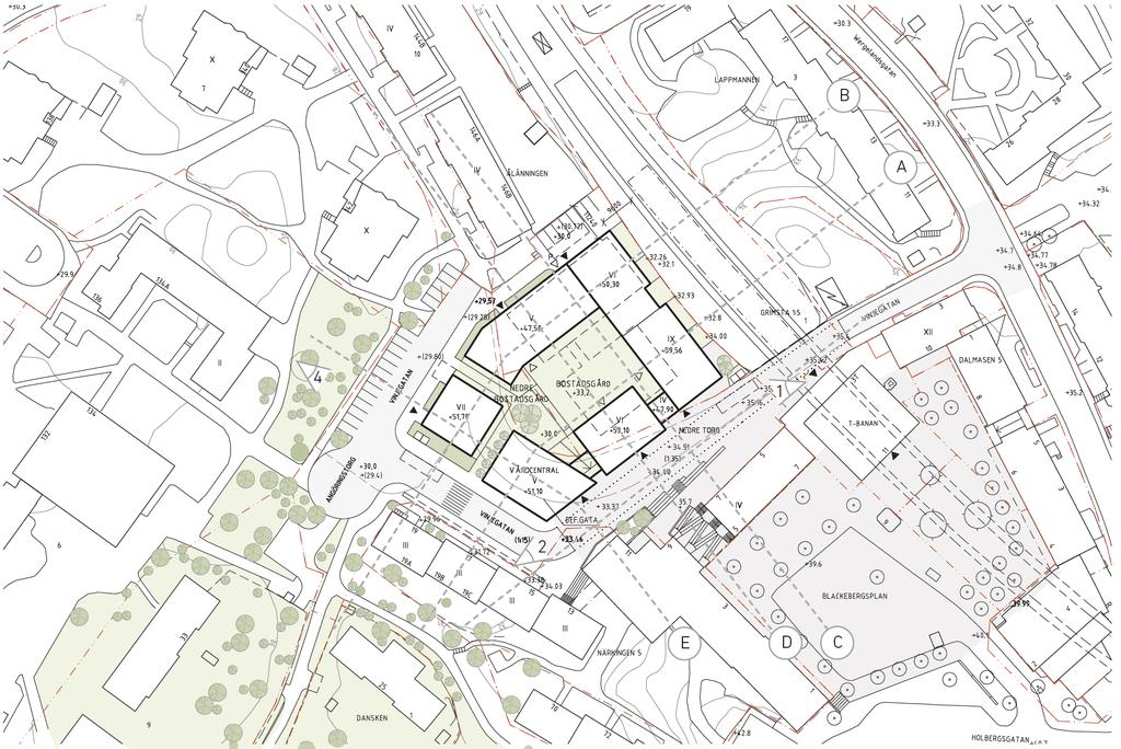 Inledning Situationsplan med förslaget inritat. Bakgrund Stadsbyggnadskontoret har påbörjat ett planarbete för i stadsdelen Blackeberg (Dp 2016-17741-2).