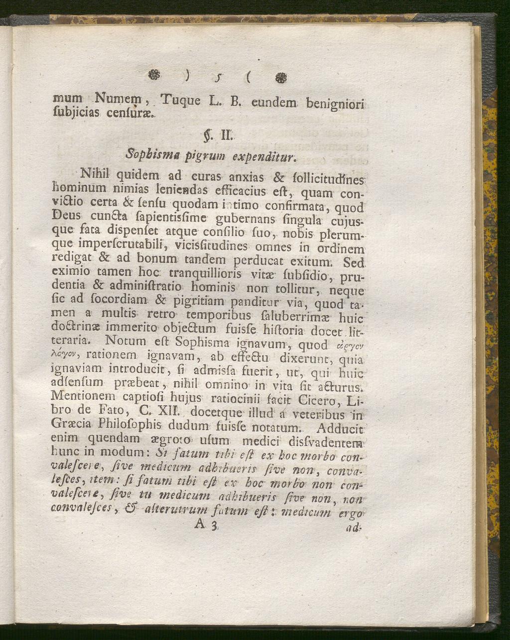 #) / ( inum Numem, Tuque L. B. eundem benigniori fubjicias cenlurae.. $ II. Sopbisma pigrum expenditur.