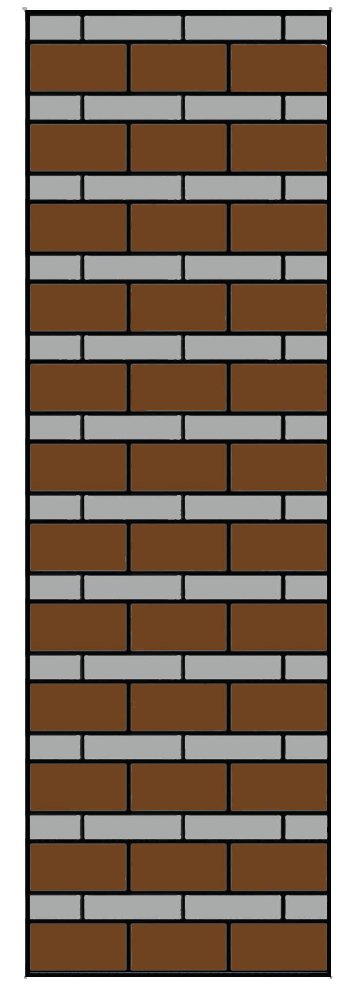 Hjälpmedel: miniräknare, linjal 20. På platsen finns en mur. Här är en bild som visar hur muren är uppbyggd. (0/1/2) I verkligheten är den 288 cm hög.