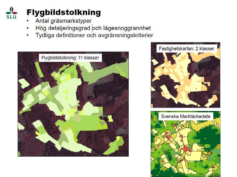 En översikt med exempel över en gräsmarksrik landskapsruta kan illustrera hur flygbildstolkningen är anpassad för att kartera hela spännvidden av olika gräsmarkstyper, med en metodik som är
