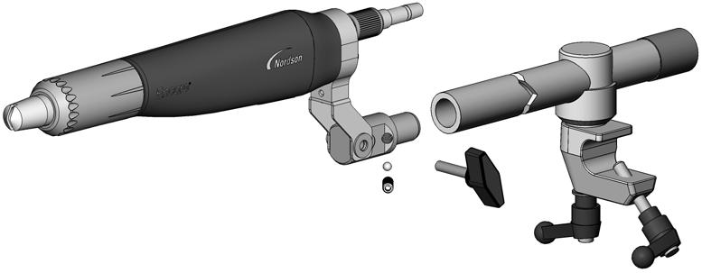 Encore automatiska pulverspraypistoler 9 8 3 9 7 2 0 5 6 4 Bild 4 Montage av stångmonterad pistol.