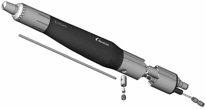 0 Encore automatiska pulverspraypistoler Installation av jonfångare Jonfångaren kan förbättra jämnheten och utseendet på den härdade pulverbeläggningen.