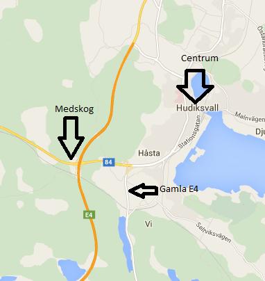 2. BAKGRUND Marken vid Medskog, som ligger 4 kilometer i från centrala Hudiksvall, köptes av bolaget ROPH Invest AB år 2005 och den första detaljplanen för området togs fram.