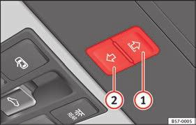 Ställa in soltakets lutning Tryck den bakre delen av knappen B till den första nivån. Automatisk drift: Tryck kort på den bakre delen av knappen B till den andra nivån.