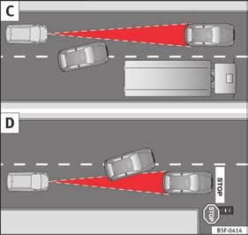 Vid körning i tunnel, eftersom detta funktionen kan påverkas. På vägar med flera filer när andra fordon kör långsammare i omkörningsfilen. I detta fall körs långsammare bilar om till höger.