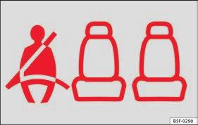 Säkerhet Lampa för säkerhetsbälte* da när bilen kör iväg och når en hastighet på mer än ungefär 25 km/h, eller om säkerhetsbältena spänns upp medan bilen är i rörelse.