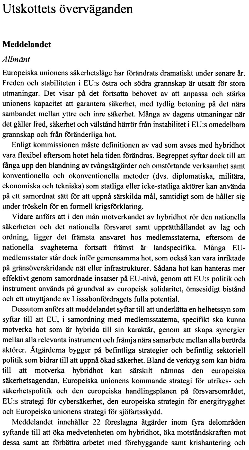 JUSTITIEUTSKOTTETS YTTRANDE