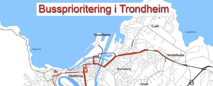 akreinunum var breytt í sérakreinar fyrir strætisvagna. Akreinarnar voru tilbúnar til notkunar þann 1. júlí 2008. (Steinar Simonsen, 2009) Myndin hér að neðan sýnir sérakreinarnar í Þrándheimi.