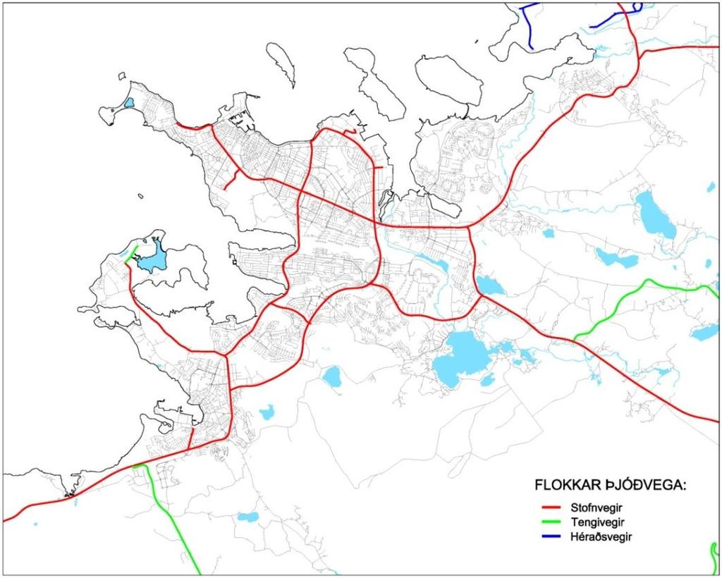 Mynd 5.3: Þjóðvegir á höfuðborgarsvæðinu 20