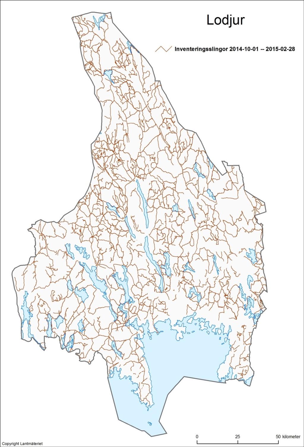 del områden har slingorna körts enbart på snö eller enbart på barmark.