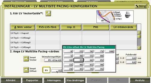 Eller, när Pacing Order är programmerad till RV LVa LVb, programmera RV LVa Offset till ett värde som är lägre än A- Blank efter V-