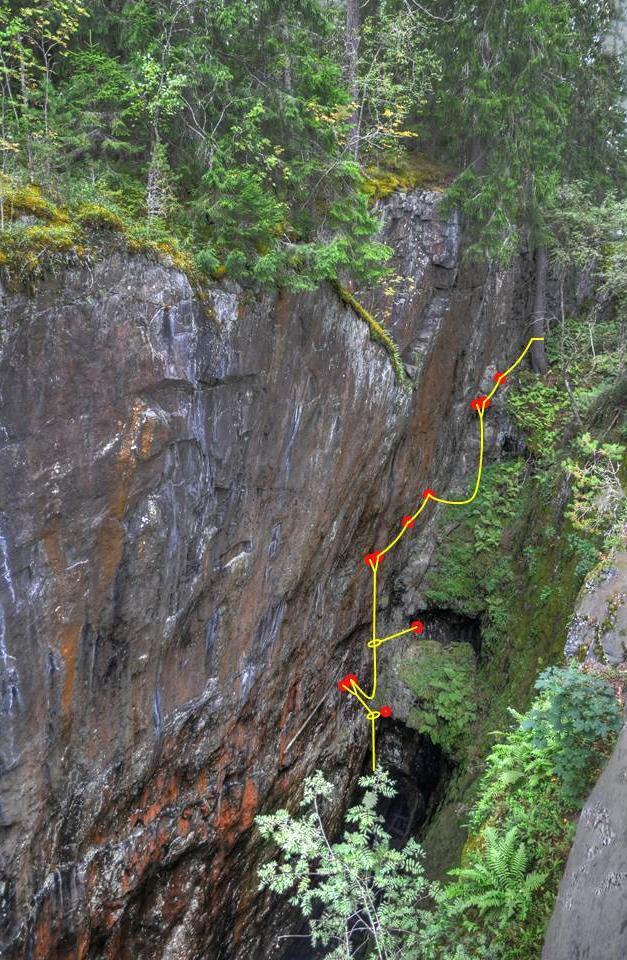 Trappan Om man tänker sig ett tak över gruvan (=mörkt) och att all vegetation är försvunnen så har man en pitch som till sin karaktär mycket liknar en