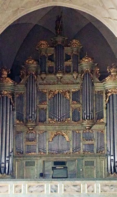 ST. JACOBS KYRKAS ORGEL byggd 1976 av Marcussen&Søn, Aabenraa, Danmark Huvudverk (Manual I) 1. Borduna 16 2. Prestant 8 3. Hålflöjt 8 4. Traversflöjt 8 5. Kvinta 5 1 3 6. Oktava 4 7. Nachthorn 4 8.