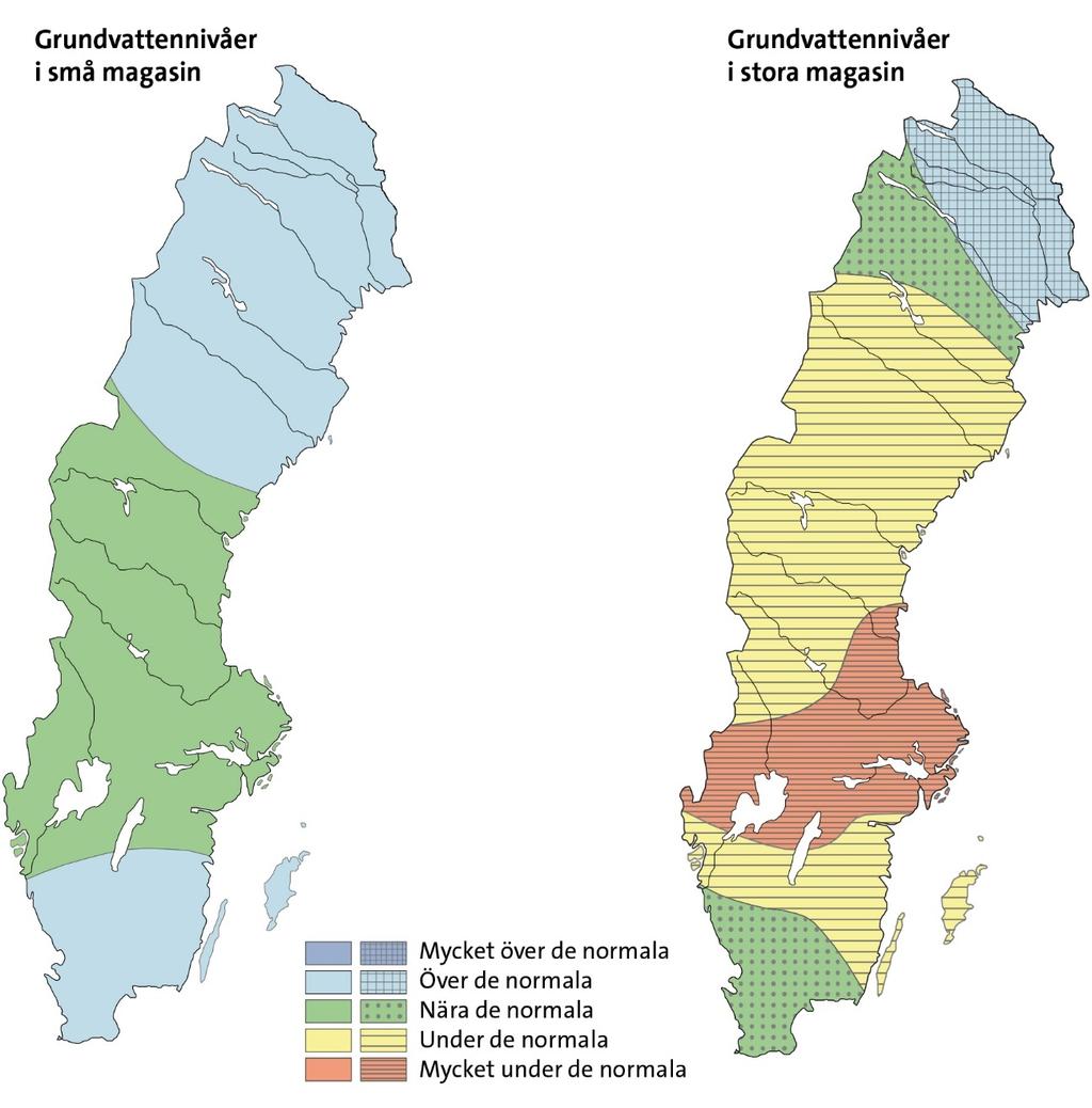 Figur 2. Grundvattennivåer för oktober månad, 2017. Mätningarna inom grundvattennätet har hittills främst utförts manuellt, vanligtvis två gånger per månad.