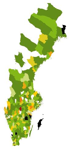 Andel i jobb eller annan lösning inom 12 månader efter sista anställningsdag, januari september 2018, efter län.