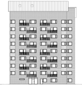 slås bli tio våningar mot gatan och nio våningar mot gården. Punkthusen rymmer tillsammans cirka 90 lägenheter (medelstorlek 56 m 2 ).