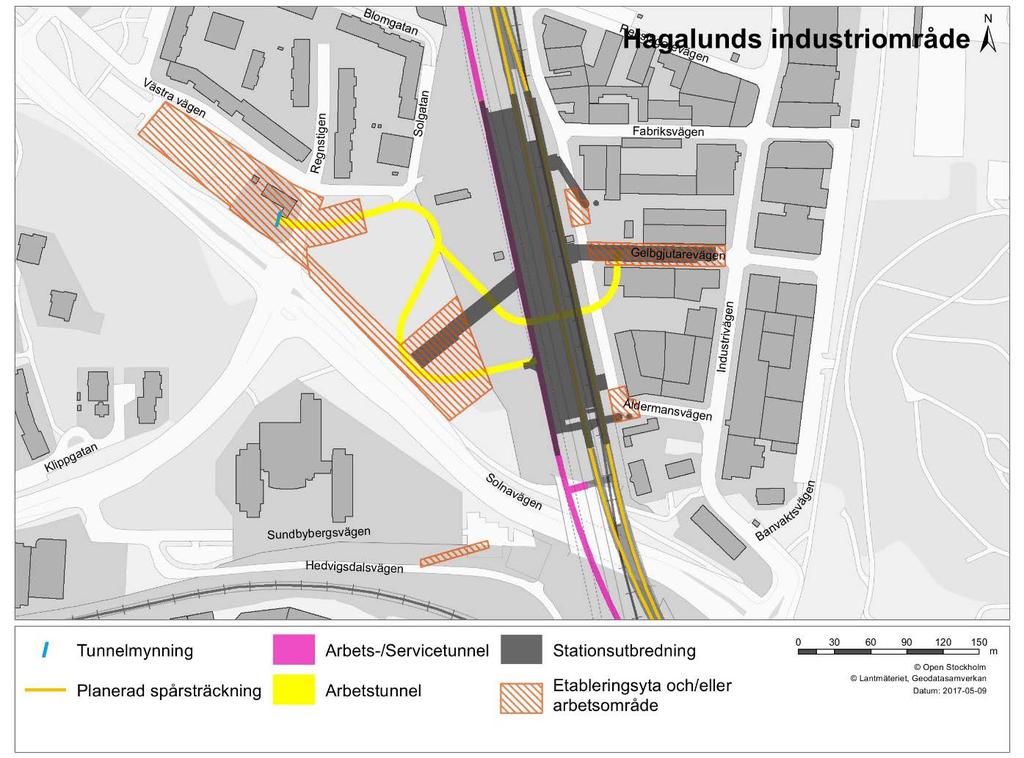Figur 51. Tillfälliga markanspråk vid Station Hagalunds industriområde.