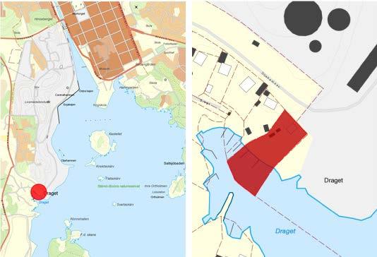 Samrådshandling 2016-08-16 Planområdets (rödmarkerat) lokalisering i förhållande till centrala Karlshamn samt Oljehamnen. Markägoförhållanden Karlshamn 9:50 är en privatägd fastighet.