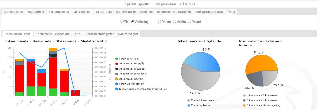 På de olika flikarna som visas kan du skräddarsy rapporten så att den endast visar önskad