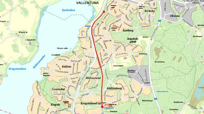 3. Plandata Planområdet sträcker sig längs Roslagsbanans befintliga sträckning mellan Kragstalund och det öppna fältet söder om Vallentuna och är ca 6 ha stort. 4.