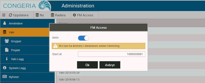 Congeria - FM Access Export Arbeta med Med funktionen Exportera till FM Access kan du skapa en zip-fil utifrån en dokumentsamling som sedan kan användas för att importera dokument och metadata till