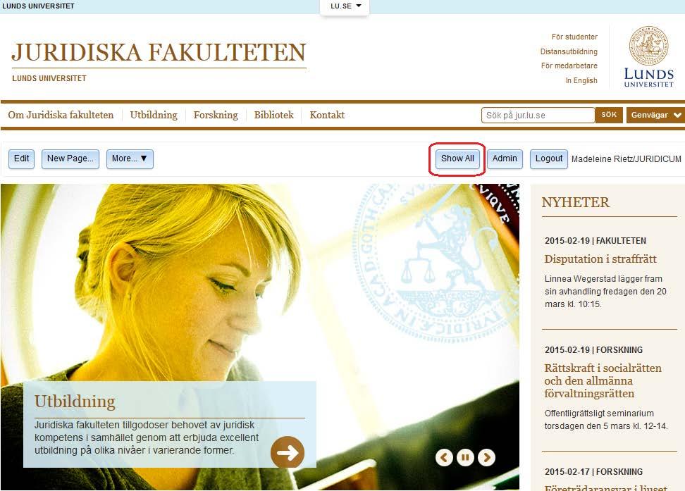 Logga in Gå in på www.jur.lu.se/login för att logga in. Använd ditt användarnamn och lösenord (det är samma som till webbmejlen).
