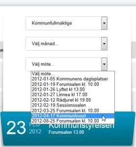 Användaren kan hoppa över valet av månad Väljs månad i den andra menyn så innehåller den tredje