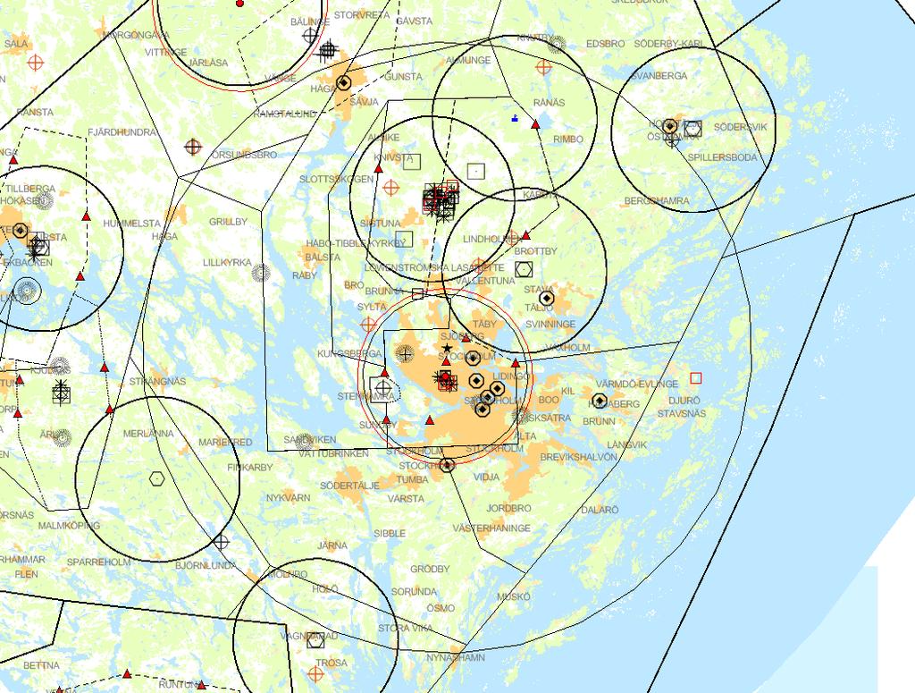 Del 2 Flyghinderanalys BERÖRDA FLYGPLATSER - Berörd flygplats är sakägare LUFTRUM Så här läser du denna del av analysen: Denna analys svarar bara på frågan om verket/masten/byggnadsverket hamnar inom