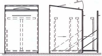 EKOline - Modulsystem M Källsortering Höjd 1250/1150 mm, bredd 600 mm, djup 600 mm. Vänsterhängda luckor är standard, ange vid beställningen om högerhängd önskas.