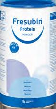 Fresubin Powder ENTERAL NUTRITION PRODUKTEGENSKAPER Vassleproteinpulver Koncentrerad proteinkälla (97 E%) Neutral smak Lättlöslig Livsmedel för speciella medicinska ändamål: pulver med vassle, en
